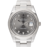 Rolex Oyster Perpetual Datejust Ref. 116334 Slate Dial Color Watch Front View
