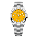 Rolex Oyster Perpetual 124300 Yellow Dial Color Watch Front View 1