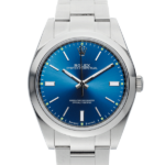Rolex Oyster Perpetual Blue Dial Color Watch Front View