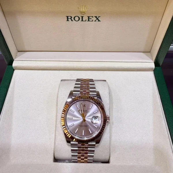 Rolex Datejust 41 Sundust Index Oystersteel Rose Gold 126331 - Front view