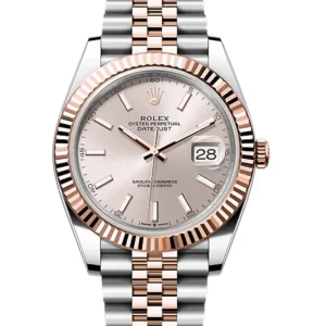 Rolex Datejust 41 Sundust Index Oystersteel Rose Gold 126331 - Stock photo - Close front look