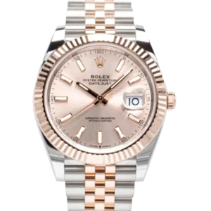 Rolex-Datejust-41-Sundust-Index-Oystersteel-Rose-Gold-126331-Stock-photo-Close-front-look-600x600