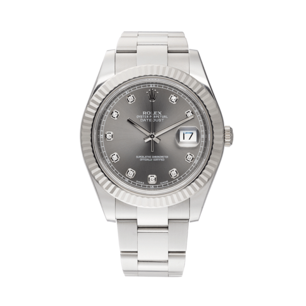 Rolex Oyster Perpetual Datejust Ref. 116334 Slate Dial Color Watch Front View 2
