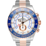 Rolex Rolesor Rose Gold Two Tone Yacht Master 2 116681 White Dial Color Watch Front View