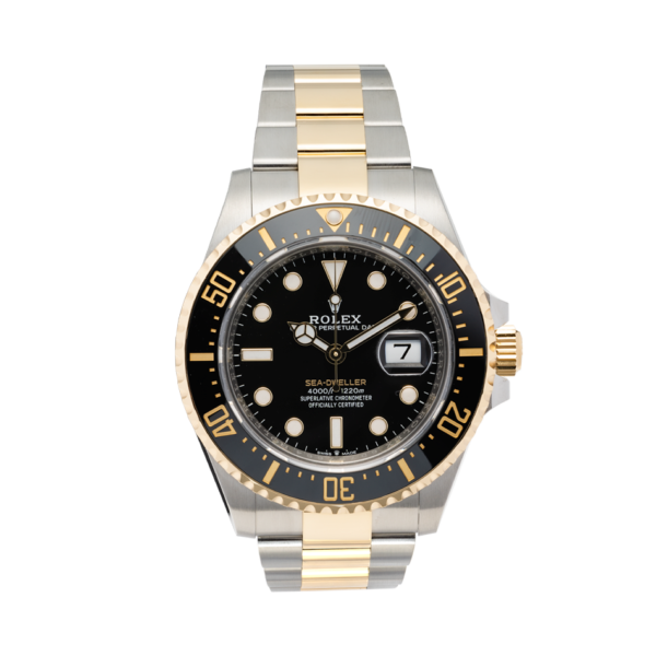 Rolex Two-tone Sea-dweller Ref. 126603 Black Dial Color Watch Front View