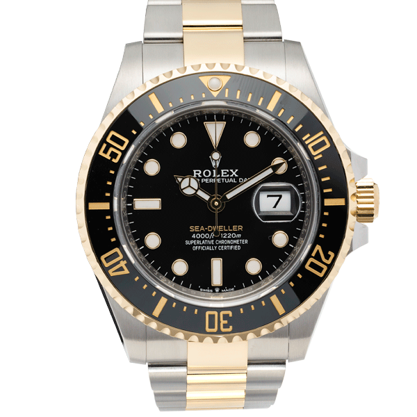 Rolex Two-tone Sea-dweller Ref. 126603 Black Dial Color Watch Front View 1