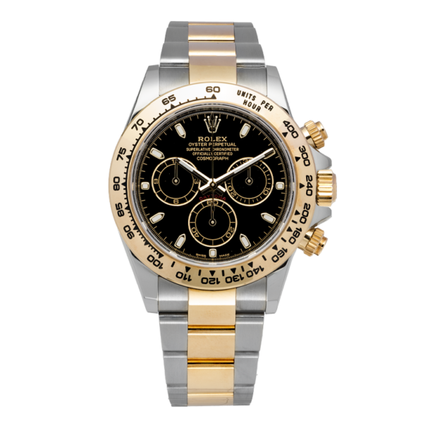 Rolex Cosmograph Daytona Black Dial Ref. 116503 Watch Front View 1