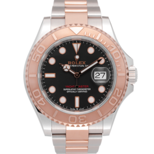 Rolex Yacht-master Two-tone Rose Gold Ref. 126621 Black Dial Color Watch Front View 2