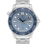 Omega Seamaster 42mm Automatic Blue Dial Steel Watch Front View 1