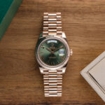 Rolex Day-date Green Dial Rose Gold Ref. 228235 Watch Top View 2