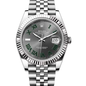 rolex datejust 41 wimbledon dial jubilee 126334 close front