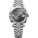 rolex datejust 41 wimbledon dial jubilee 126334 front