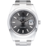 Rolex Oyster Perptual Grey Dial-Face2