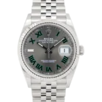 rolex datejsut 36 wimbledon dial jubilee 126234 close front