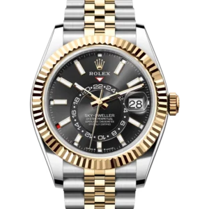 Rolex Sky Dweller Black Dial Oystersteel and Yellow Gold Jubilee 336933 close front