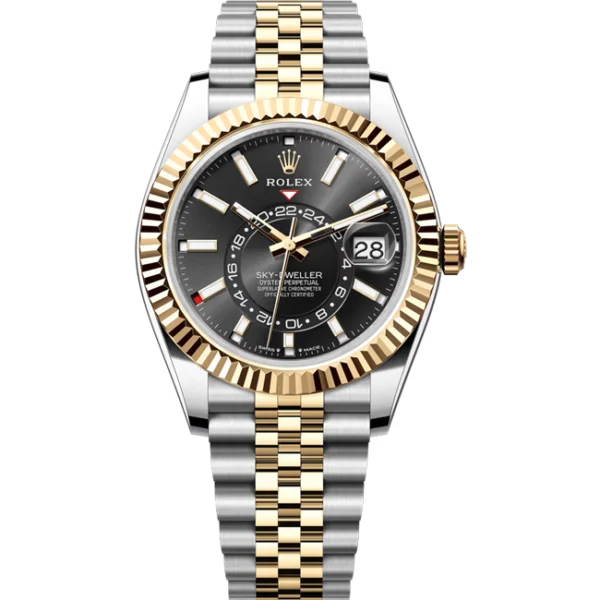 Rolex Sky Dweller Black Dial Oystersteel and Yellow Gold Jubilee 336933 front