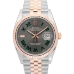 rolex datejust 36 wimbledon dial jubilee 126231 close front look