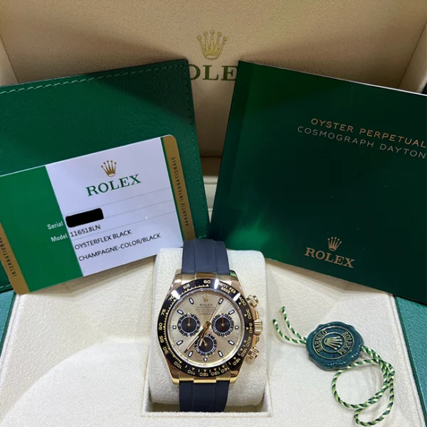 Rolex Daytona Pikachu - YML Golden and Bright Black Dial Oysterflex 116518LN - Yellow Gold 40mm Case - Full set top view