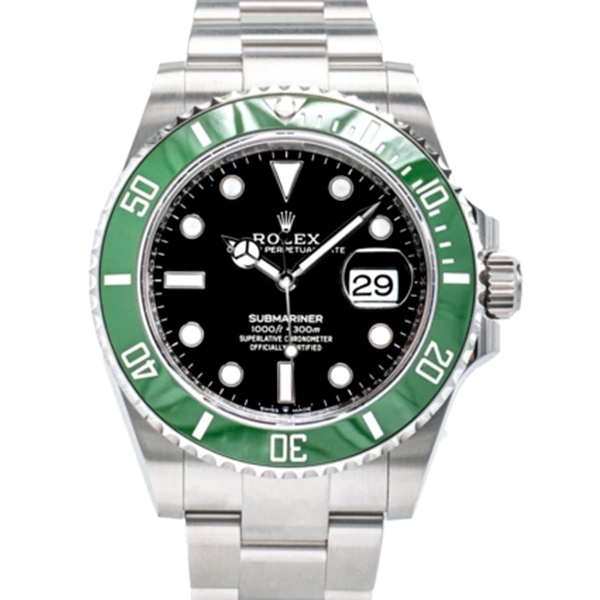 Rolex-Submariner-Date-Starbucks-Kermit-MK2-126610LV-Oystersteel-Oyster-Bracelet-Close-front-view-600x600