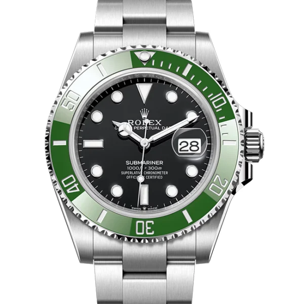 Rolex Submariner Date Starbucks Kermit MK2 126610LV - Oystersteel Oyster Bracelet - Close front view