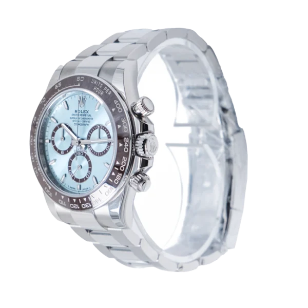 rolex daytona platinum ice blue oyster 40mm 126506 brand new - side view