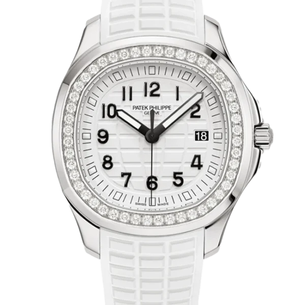 Patek Philippe Aquanaut Luce Matte White Diamond 5267:200A-010 - Stock photo - Close front look