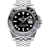 Rolex GMT-Master II Bruce Wayne Jubilee 40mm Black Dial Black and Grey Bezel - 126710GRNR - Brand New 2024 close front look