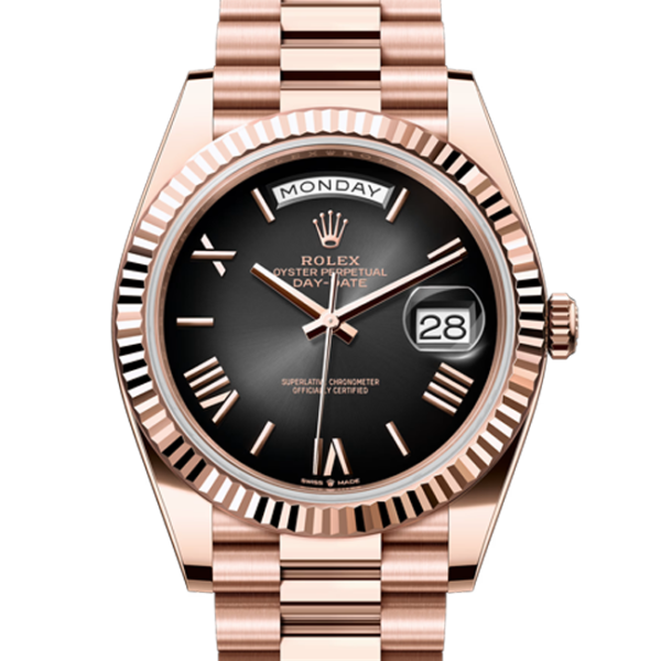 Rolex Day Date 40 Slate Dmbré Dial 228235 rose gold - 40mm Case Size - Close front look