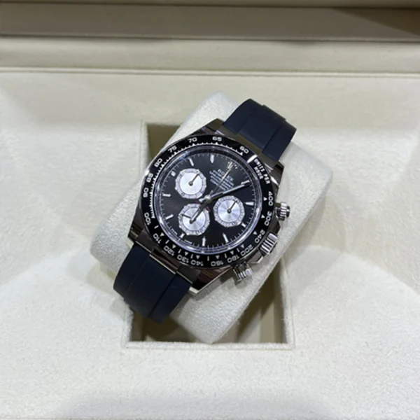 Rolex Daytona Baby Le Mans White Gold Black Steel Dial 40mm Oysterflex 126519LN Brand New 2024 Top view