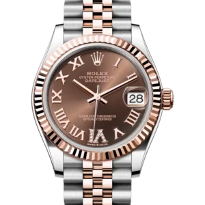 Rolex Datejust 31 Chocolate Roman Diamond Dial 278271 closer