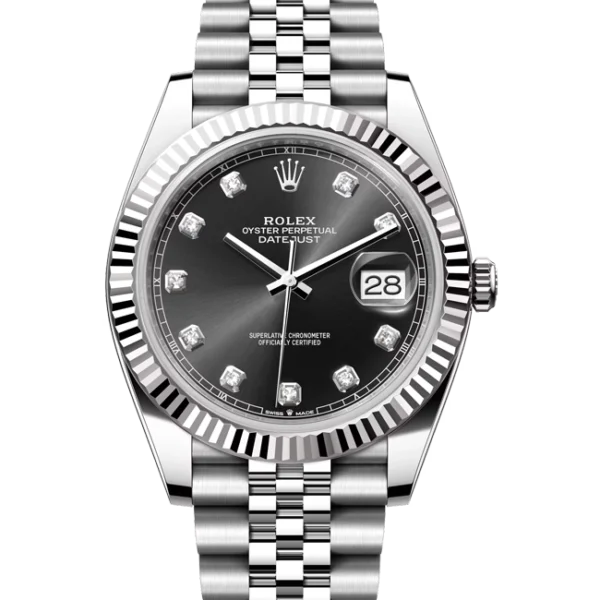 Rolex Datejust 41 Black Diamond Dial 126334 closer