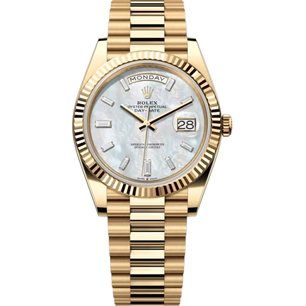 Rolex Day Date Mother Of Pearl Diamond Dial Yellow Gold 228238