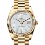 Rolex Day Date Mother Of Pearl Diamond Dial Yellow Gold 228238 closer