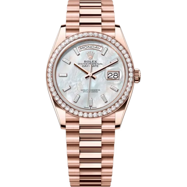 Rolex Day Date Mother of Pearl Dial Diamond Bezel 128345rbr