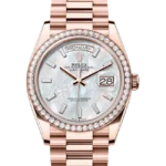 Rolex Day Date Mother of Pearl Dial Diamond Bezel 128345rbr closer