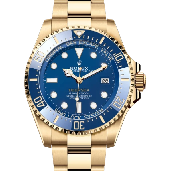 Rolex Deep Sea 44 Blue Ceramic Yellow Gold closer