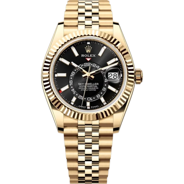 Rolex Sky Dweller Yellow Gold Black Dial Jubilee 336938 front