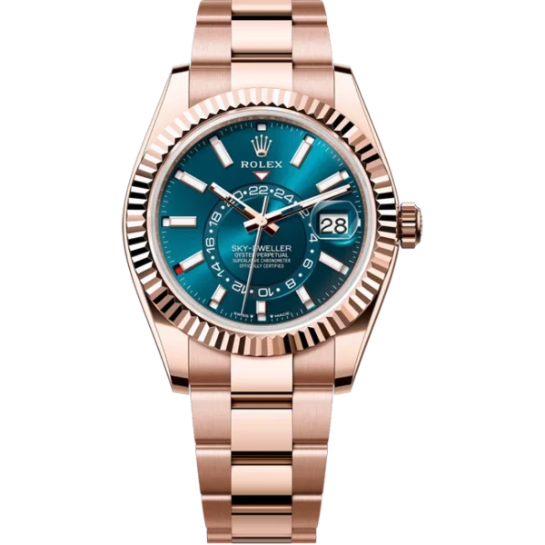 Rolex Sky Dweller Rose Gold Blue-Green Dial Oyster 336935 front