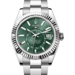 Rolex Sky Dweller Green Dial Stainless Steel Oyster 336934 closer