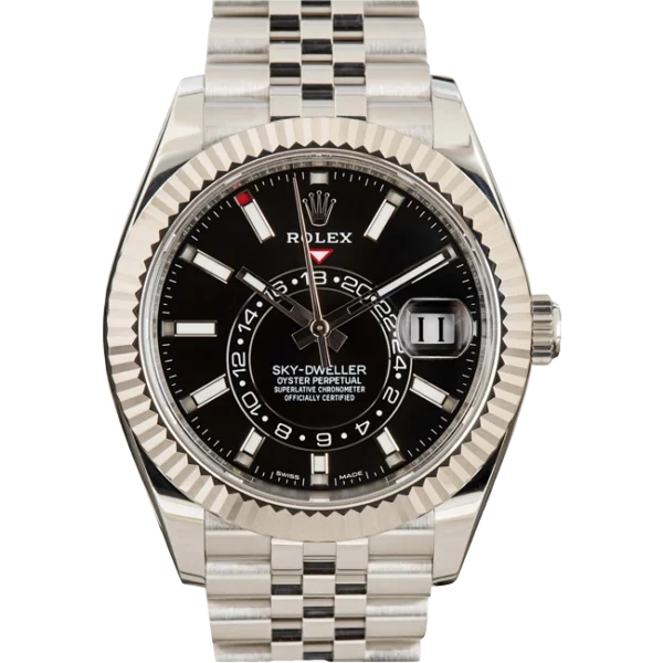 Rolex sky dweller pre-owned 326934 black dial skydweller jubilee