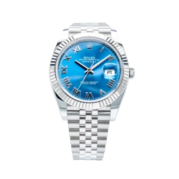 Front - 126334 Datejust 41mm Blue Roman Jubilee Fluted