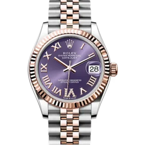 Rolex Datejust 31 Purple Roman Diamond Dial Jubilee 278271 - Two tone bracelet - Close front view