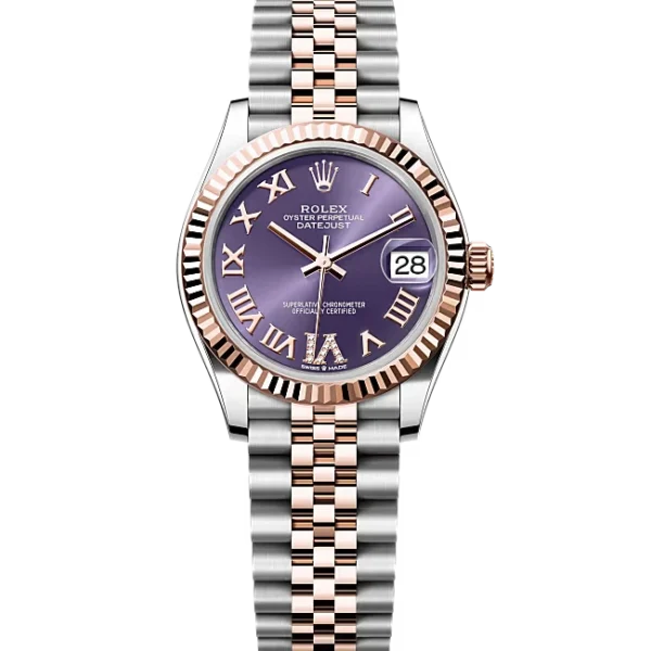 Rolex Datejust 31 Purple Roman Diamond Dial Jubilee 278271 - Two tone bracelet - Front view