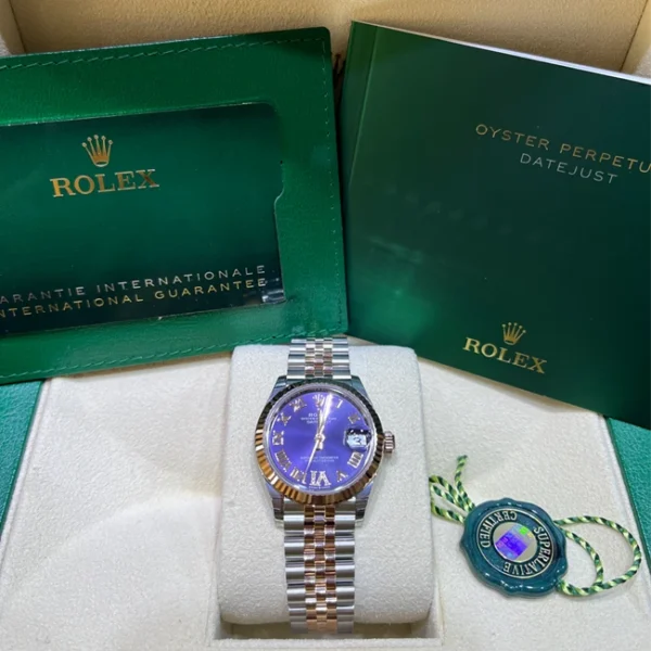 Rolex Datejust 31 Purple Roman Diamond Dial Jubilee 278271 - Two tone bracelet - Full set