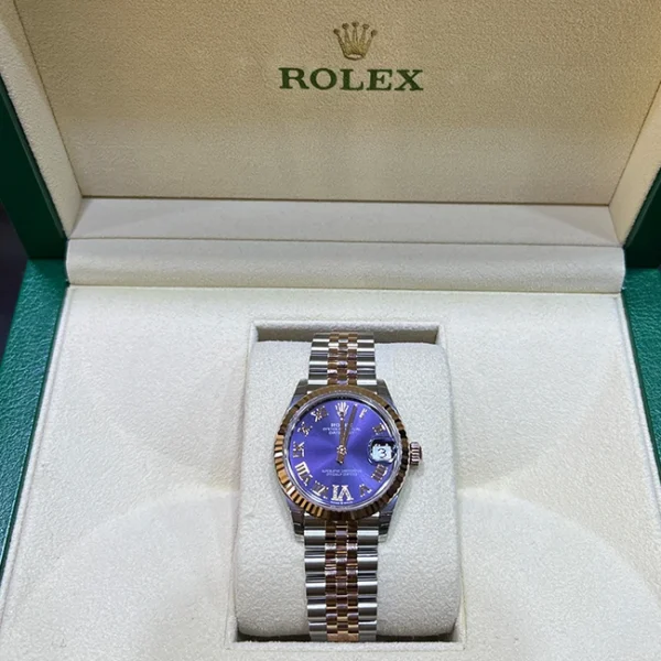 Rolex Datejust 31 Purple Roman Diamond Dial Jubilee 278271 - Two tone bracelet - Watch with box