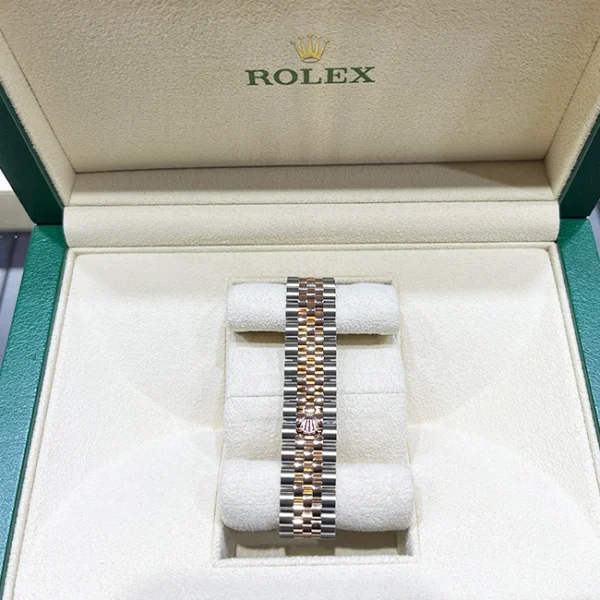 Rolex Datejust 31 Rose Gold & Stainless Steel Chocolate Roman Diamond Dial Fluted Bezel Jubilee 278271 - Bracelet