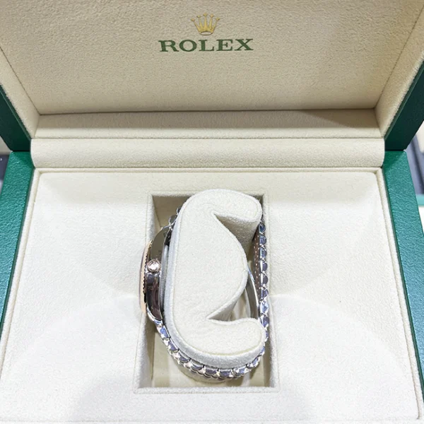 Rolex Datejust 31 Rose Gold & Stainless Steel Chocolate Roman Diamond Dial Fluted Bezel Jubilee 278271 - Crown