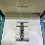 Rolex Datejust 31 Rose Gold & Stainless Steel Silver Diamond Dial Fluted Bezel Jubilee 278271 - Bracelet