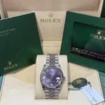 Rolex Datejust 36 Purple Roman Diamonds Dial Jubilee 126234 - Full set