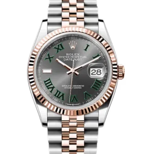 Rolex Datejust 36 Wimbledon Oystersteel Rose Gold Jubilee 126231 - Stock photo - Close front look